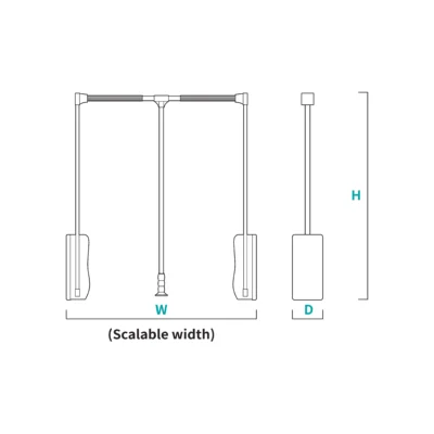 ⁦علاّقة ملابس قابلة للخفض - AL8019⁩ - الصورة ⁦3⁩