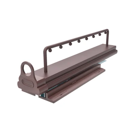 alt="تعليق سحب ملابس معدني برونزي بخطافات"